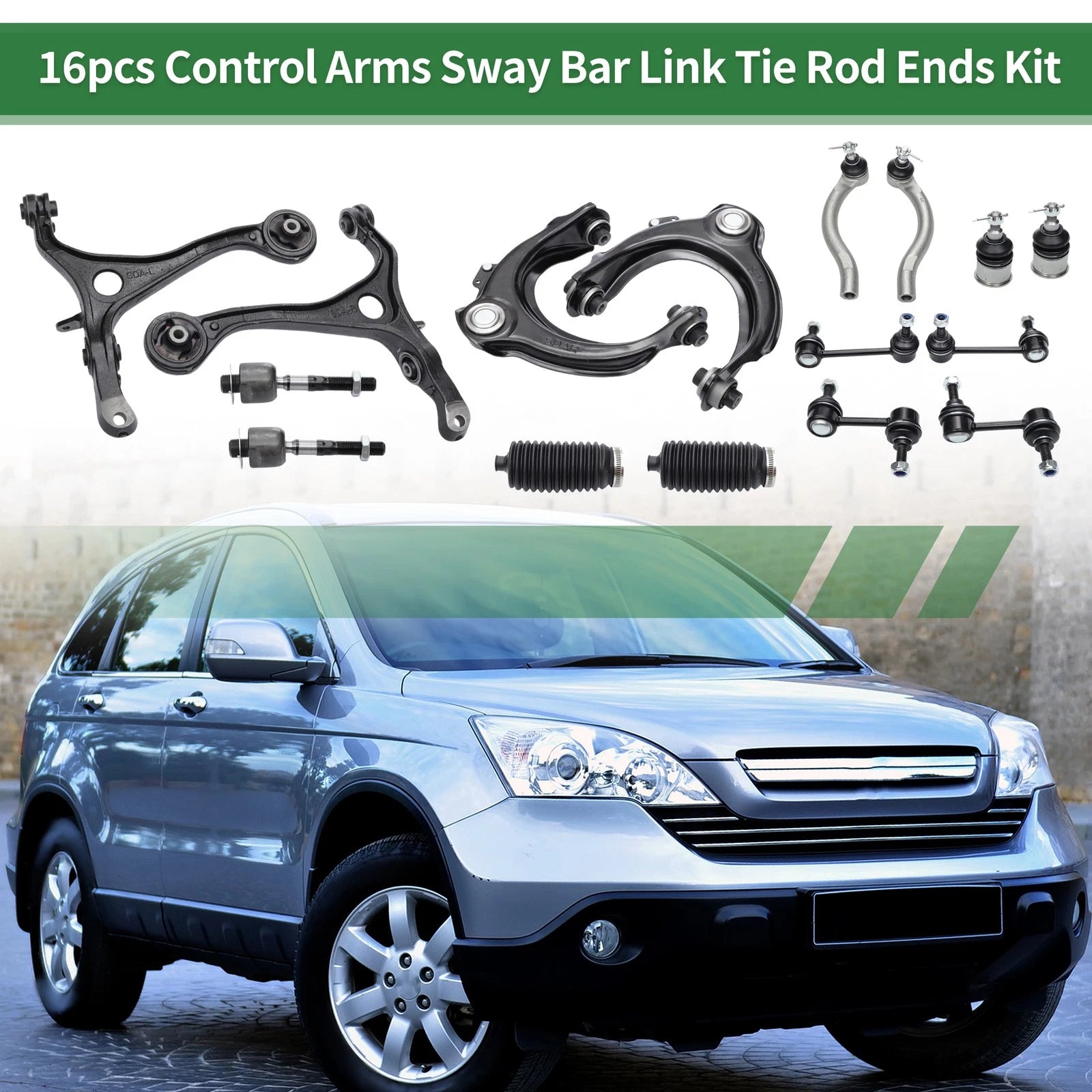 16pcs Front Suspension Control Arm Replacement Kit for Honda Accord (2008–2017)