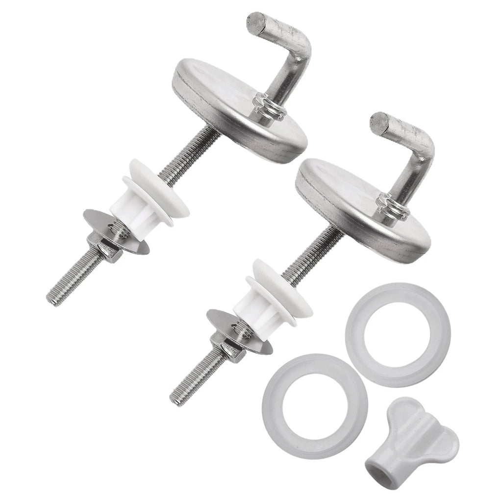 2X Rust Proof Stainless Steel Toilet Seat Hinge with Mounting Accessory