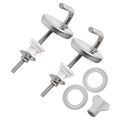 2X Rust Proof Stainless Steel Toilet Seat Hinge with Mounting Accessory