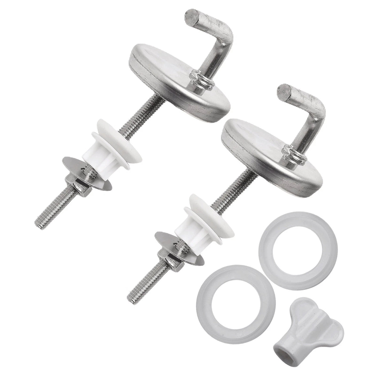 2X Rust Proof Stainless Steel Toilet Seat Hinge with Mounting Accessory