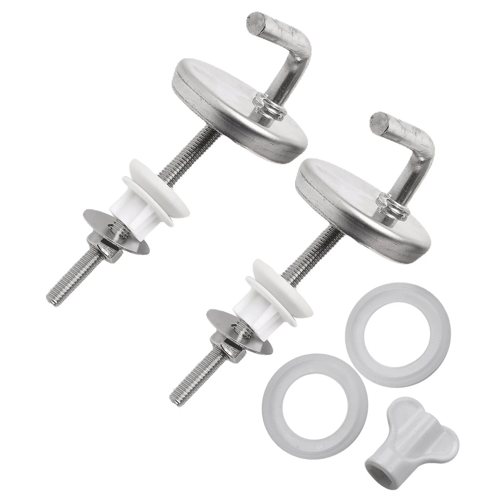 2X Rust Proof Stainless Steel Toilet Seat Hinge with Mounting Accessory