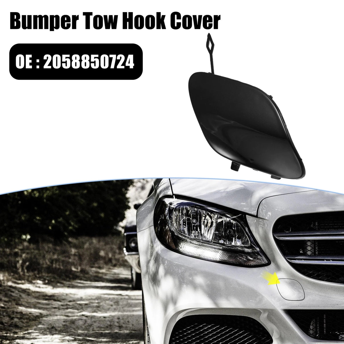 Front Bumper Tow Hook Cap Replacement for Mercedes C63 AMG S (2017–2018)