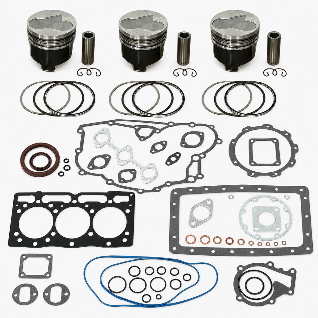 Piston Ring Kit & Full Gasket Set for Kubota D1105 (Oversize .020 +.50)