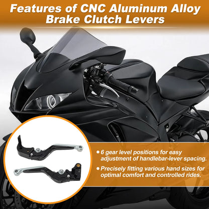 Brake Clutch Levers for Suzuki GSX-R 600 (2006–2010) Black Titanium End 1 Pair
