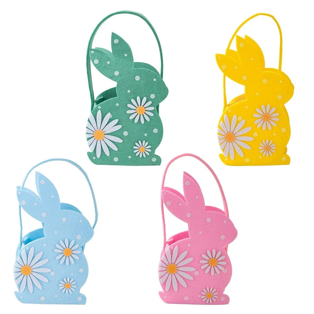 Easter Felt Basket with Handle for Candy Collection