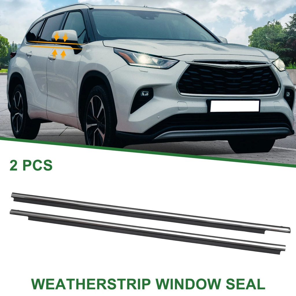 2pcs Front Left Right Window Weatherstrip Seal for Toyota Black (2005–2015)