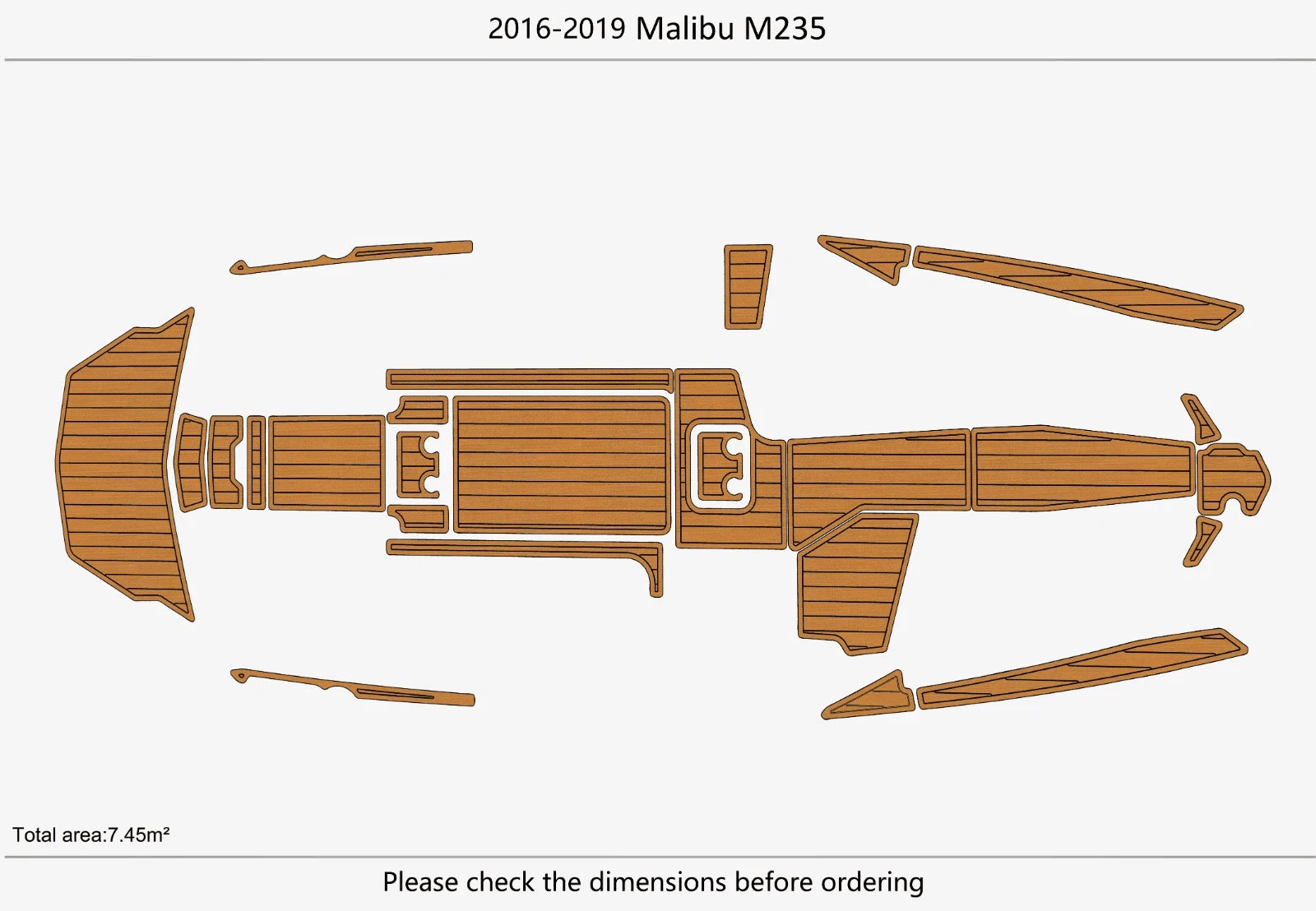 EVA Foam Teak Deck Flooring Mat for Malibu M235 (2017)