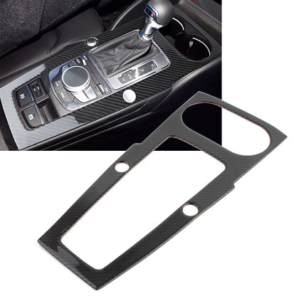 Center Console Gear Shift Panel Frame Cover for Audi A3 (2014–2019) Carbon Fiber