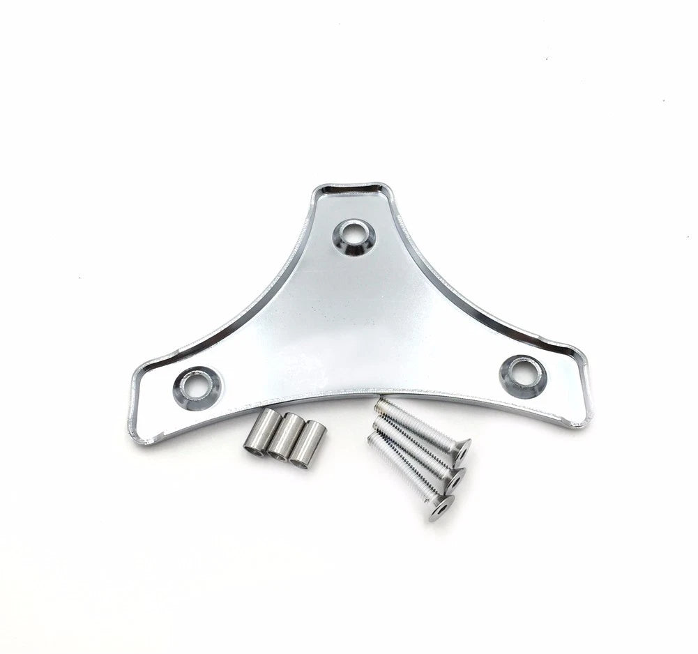Chrome Sissy Bar Backrest Pad Mount Kit for Harley Touring (2009–2017)