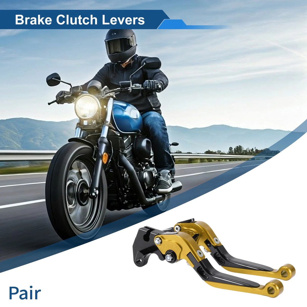Adjustable Brake Clutch Lever Set for Yamaha MT125 (2014–2021) Gold Black
