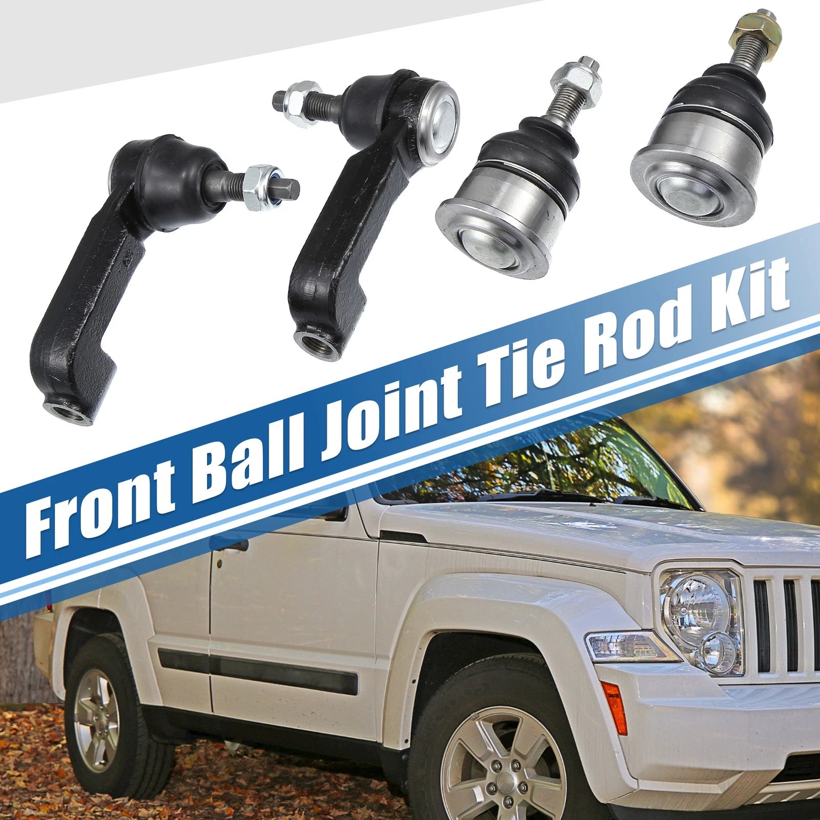Front Outer Tie Rod End & Lower Ball Joints for Jeep Liberty (2002–2007)