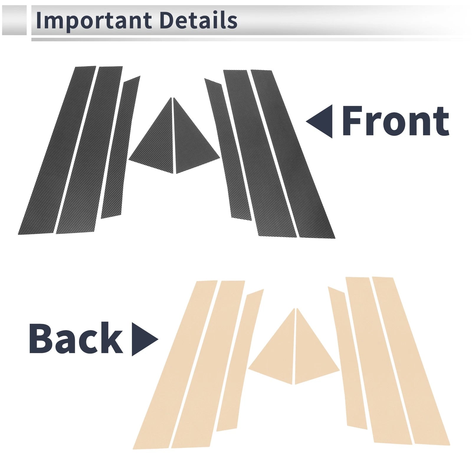 8 Pcs Door Pillar Window Trim Replacement for Mazda CX7 (2013–2014)