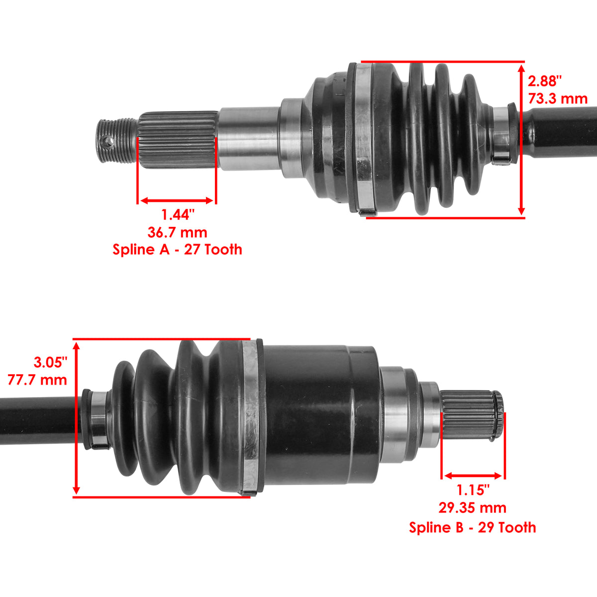 Front Left Right CV Axles Replacement for Cub Cadet Volunteer 467 (2017–2023)