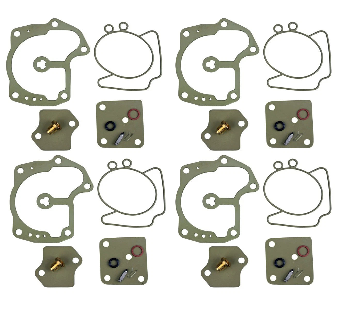 Set of 4 Carburetor Repair Kits for Johnson Evinrude V4 V6 V8 Looper (439078 439079)