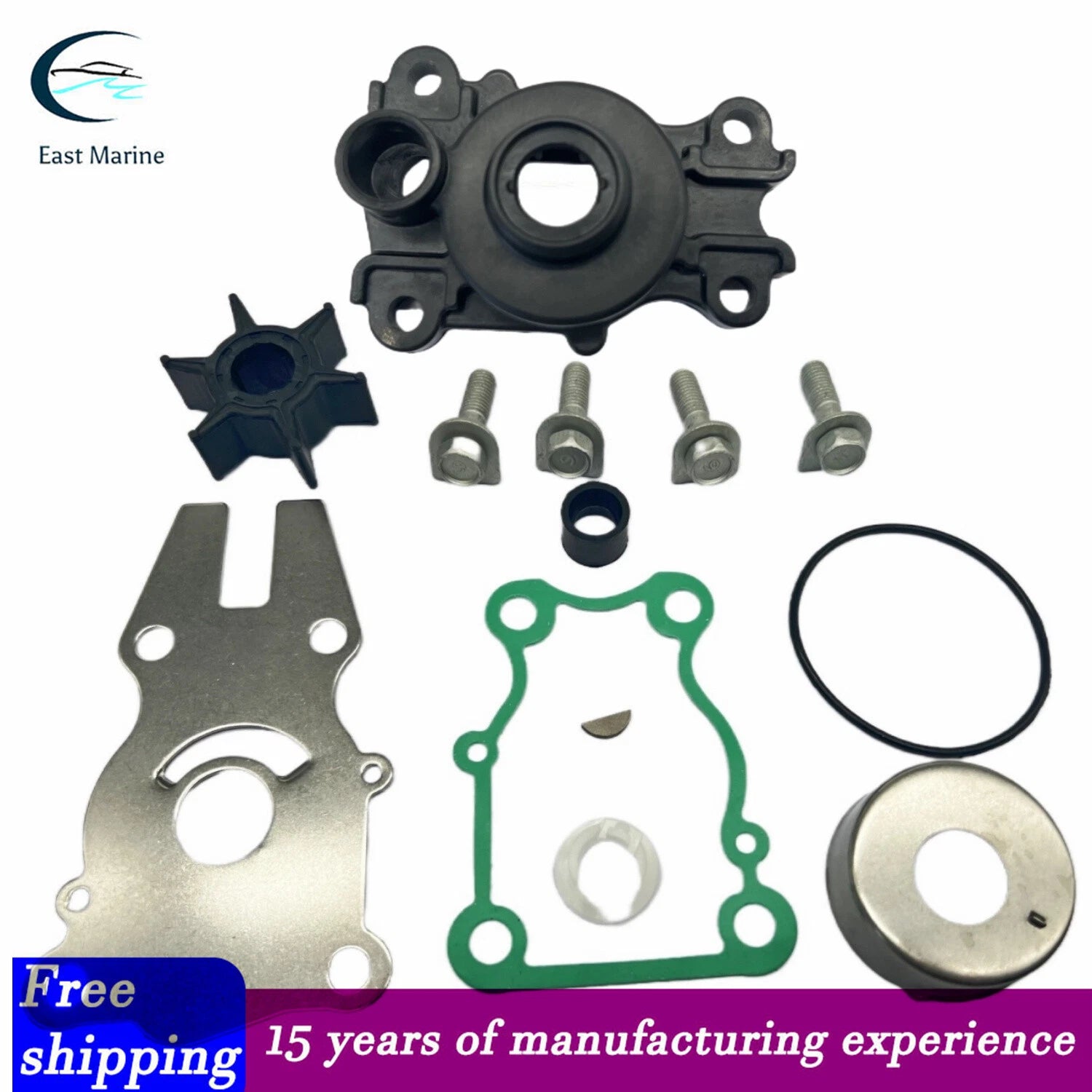 Water Pump Repair Kit with Housing for Yamaha (6BG-W0078-00, 6BG-W0078-01)