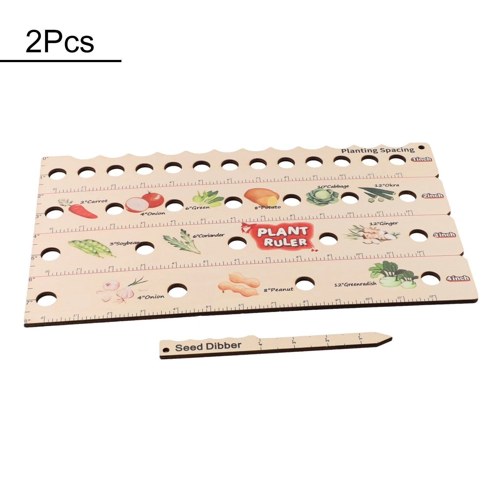 Wooden Plant Ruler Gardening Tool Set