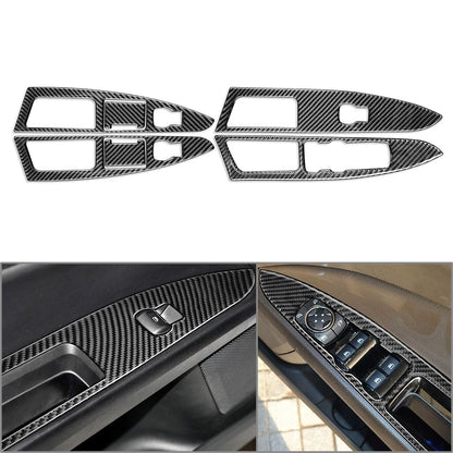 Carbon Fiber Black RHD Window Lift Panel Switch Cover for Ford Mondeo (2013–2017)