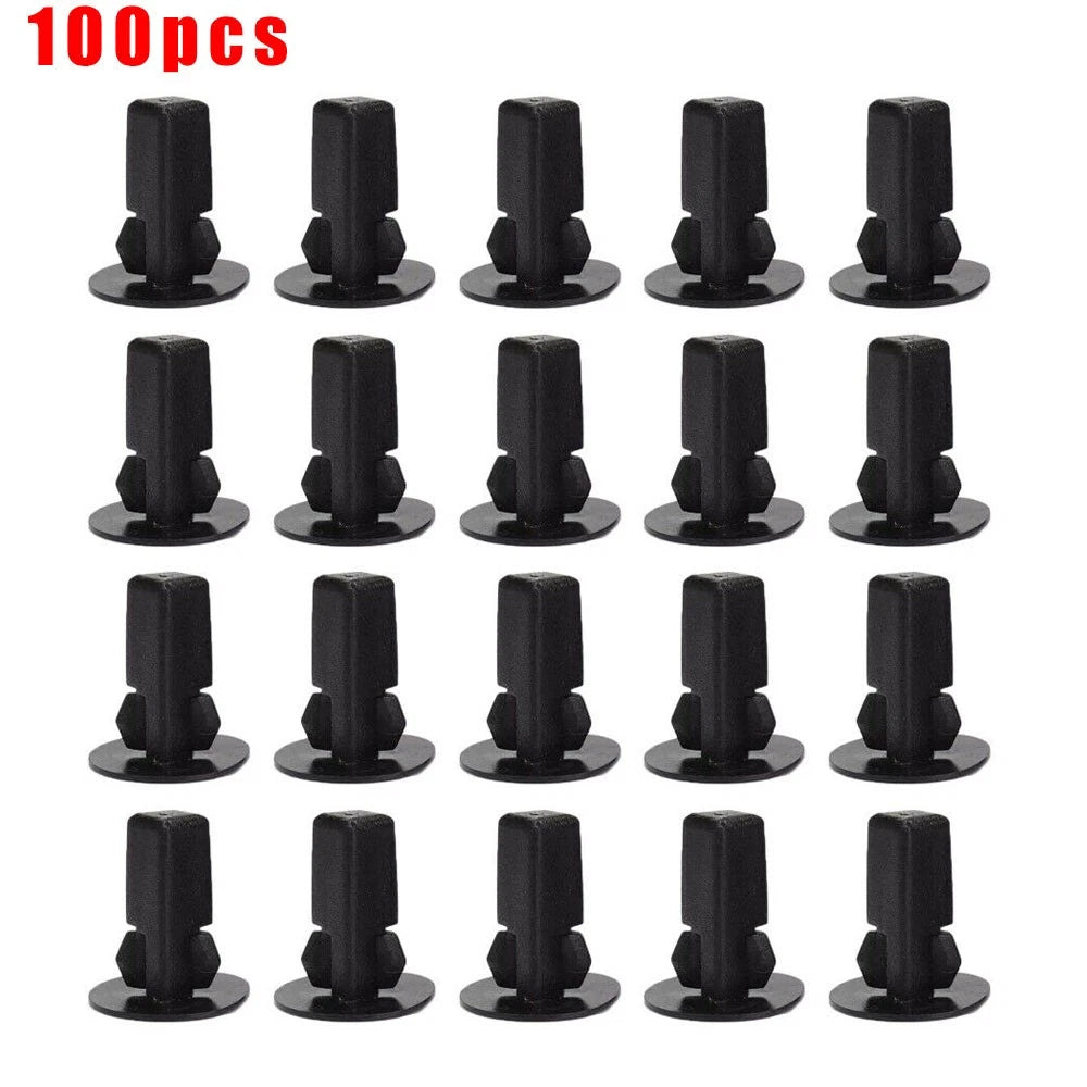 100 Pcs Black Car Rivets 8x8.2mm for Bumper Fender