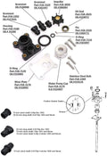 Water Pump Impeller Kit for Johnson Evinrude 9.9-15HP (1974–2007) Replaces 394711