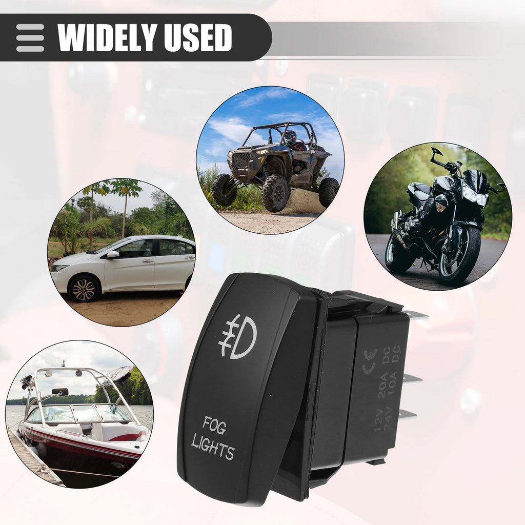 Fog Lights 5 Pin Toggle Rocker Switch for Car Boat ATV UTV (Universal)