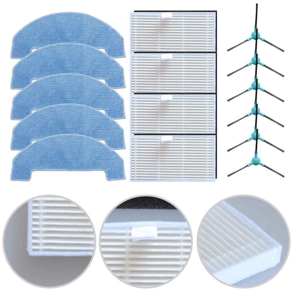 Side Brush Filter Mop Pads Kit for Ultenic T20 Pro