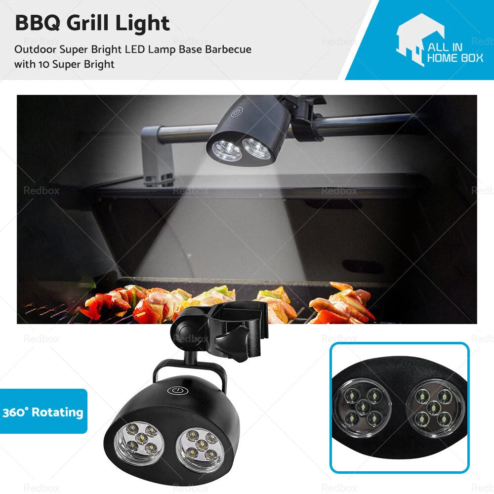 LED BBQ Grill Light with 10 LEDs for Outdoor Use