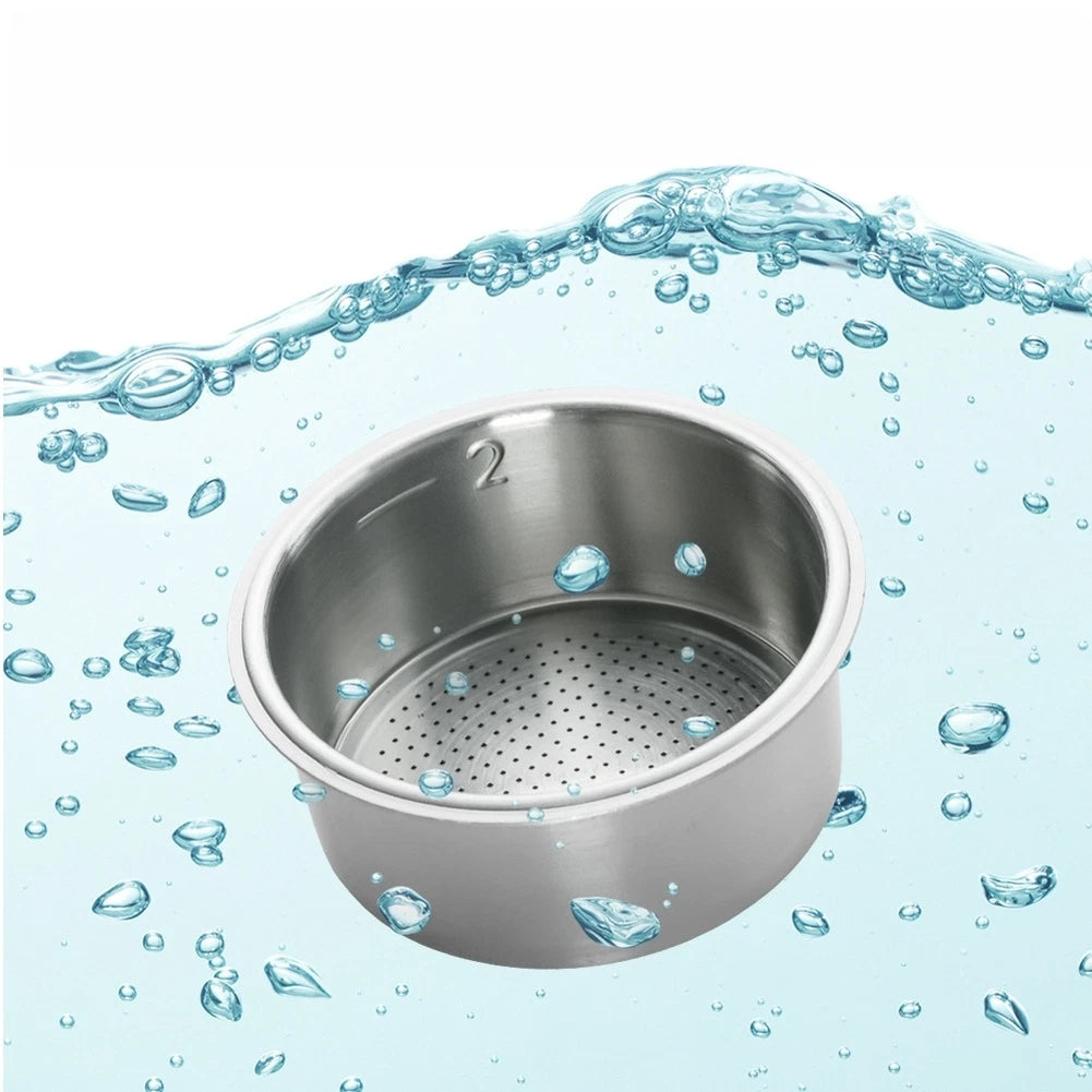 51mm Silver Coffee Filter Basket for 1 2 4 Cup Non Pressurized Brewing