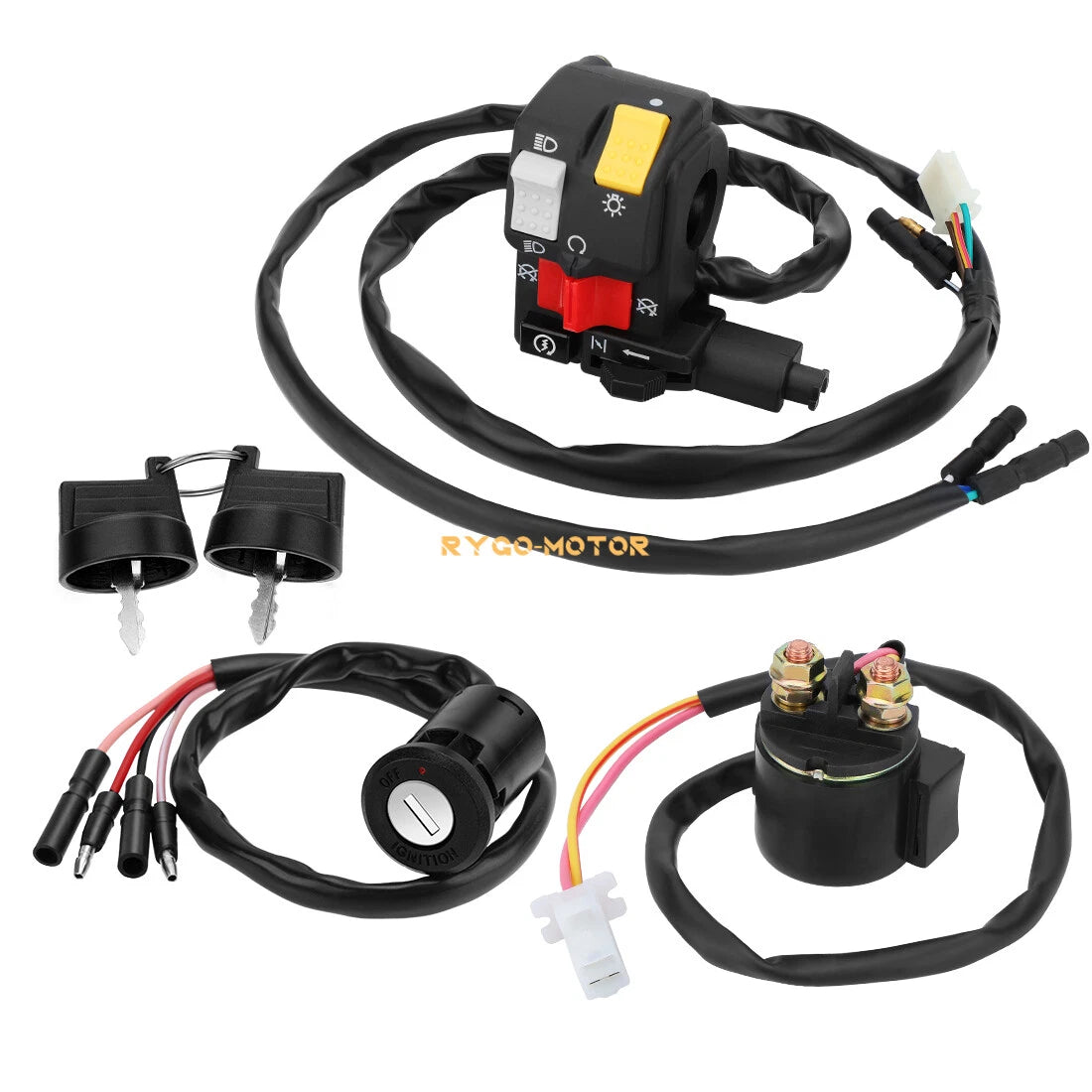 Handlebar Key Starter Relay Switch Kit for Honda FourTrax 300 (1988–2000)