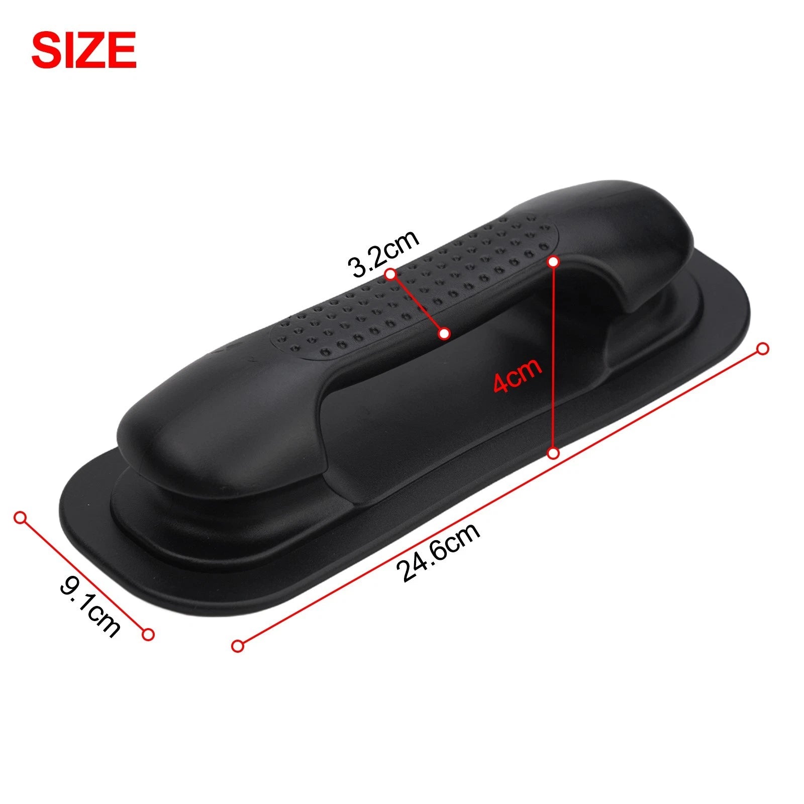 Rubber Grab Handle Rail for Dinghy Raft Boat (24x9cm) Black/Grey