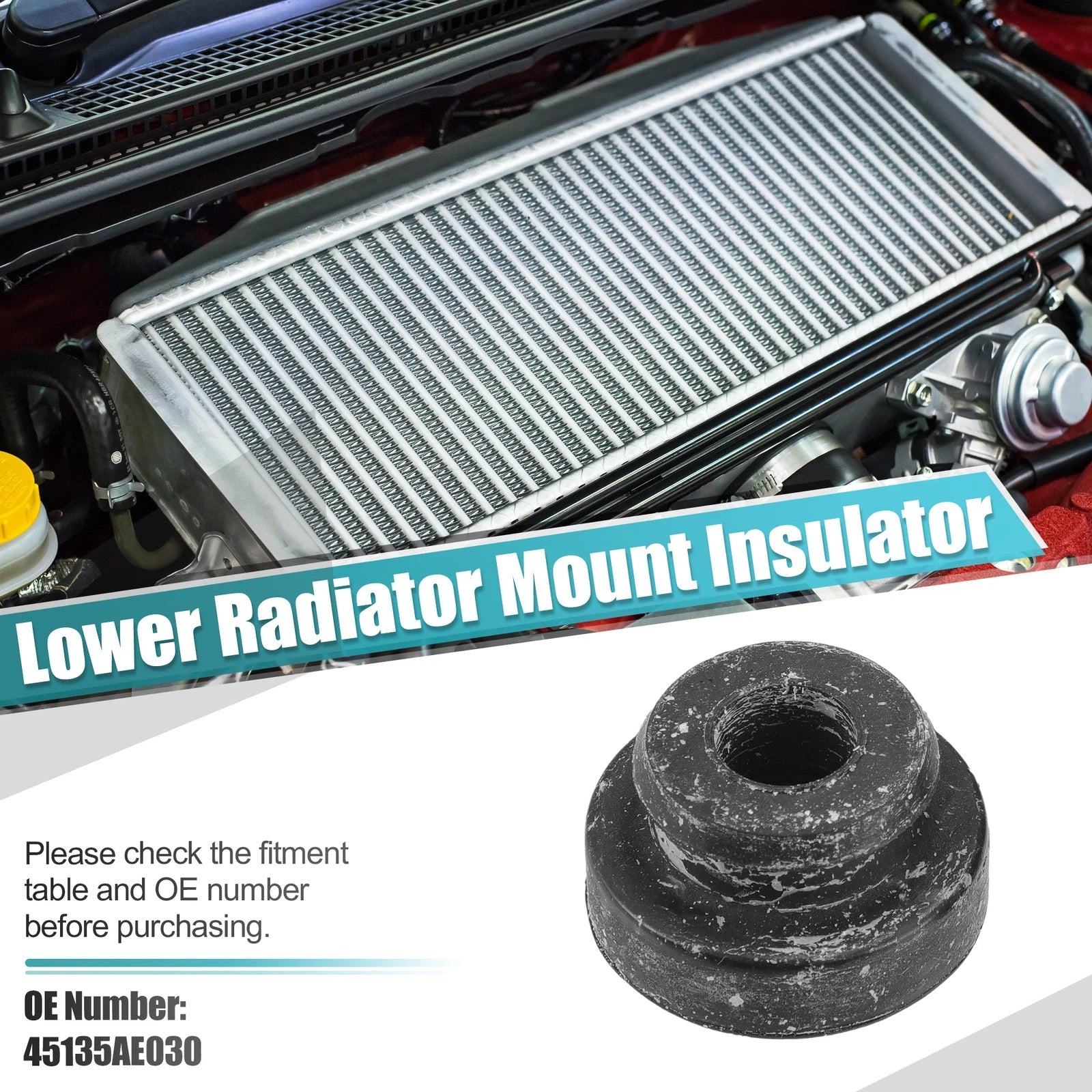 2pcs Rubber Upper Radiator Mount Insulator for Subaru BRZ (2013–2023)