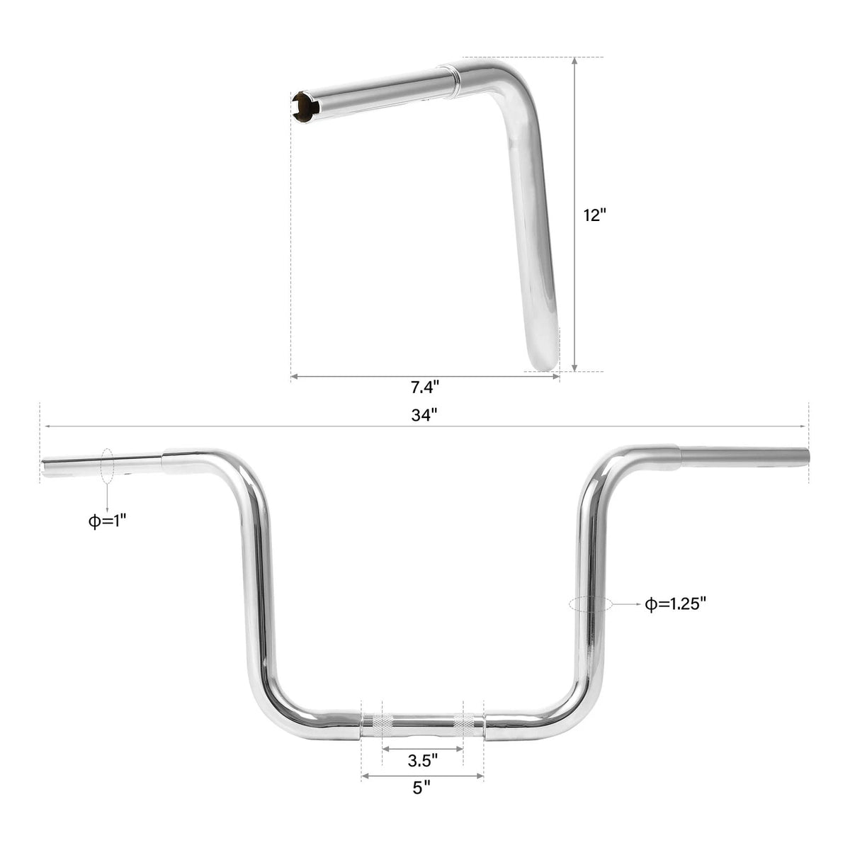 1 1/4" Ape Hanger Handlebar for Harley Sportster 1200 (Fits 2004–2023)
