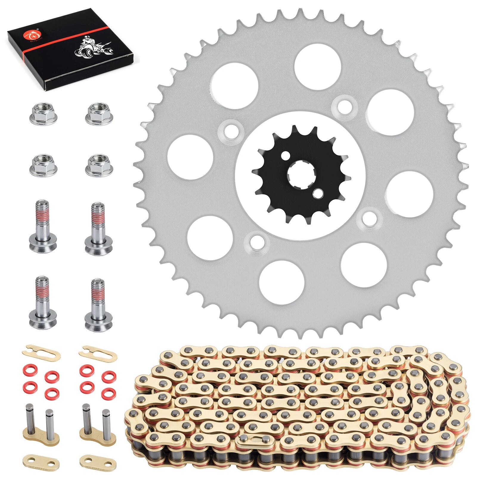Drive Sprocket & Chain Set 428VM-X X-Ring 118 Links for Honda XR100R CRF100F (2000–2023)