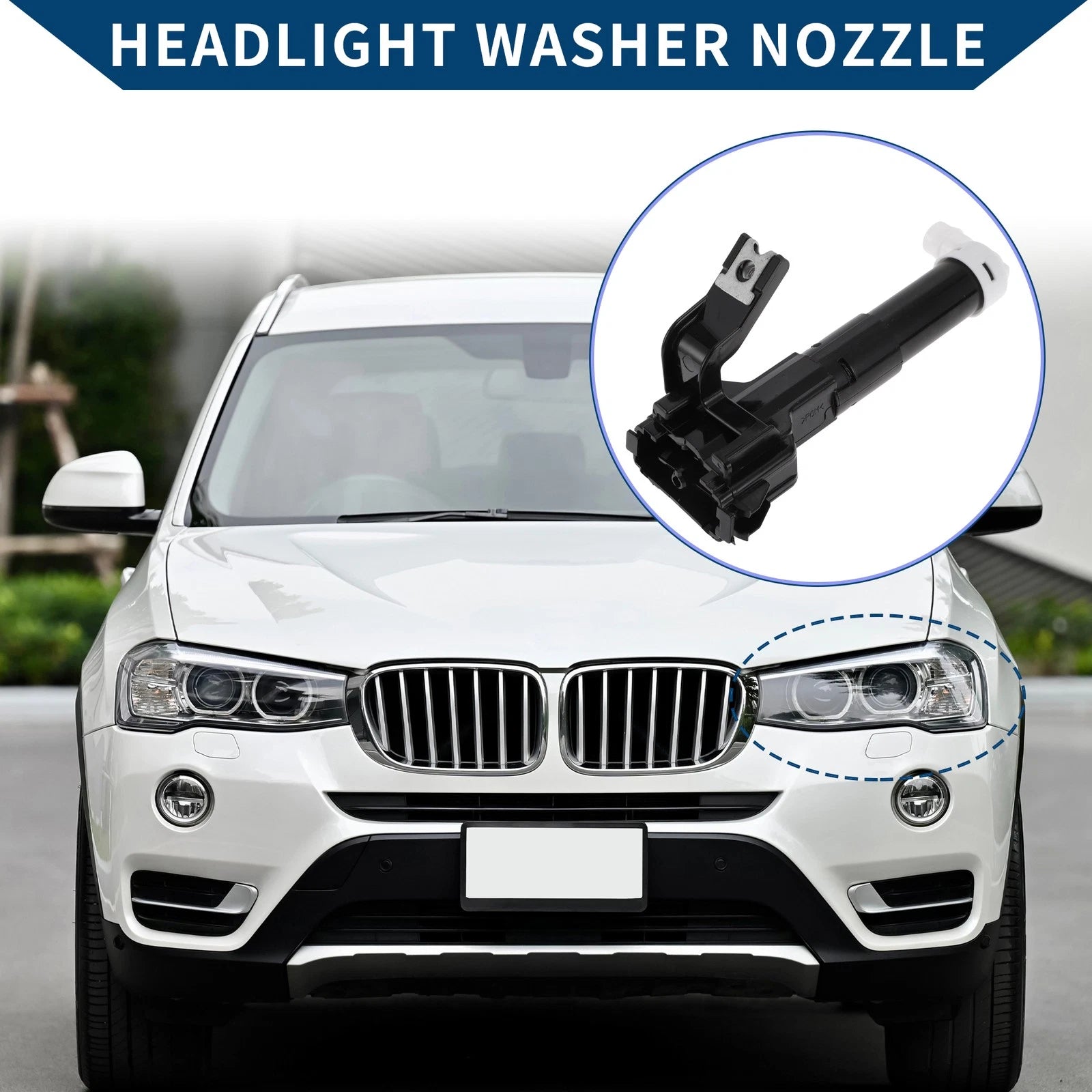 Front Driver Side Headlight Washer Nozzle Replacement for Toyota Land Cruiser (2008–2019)