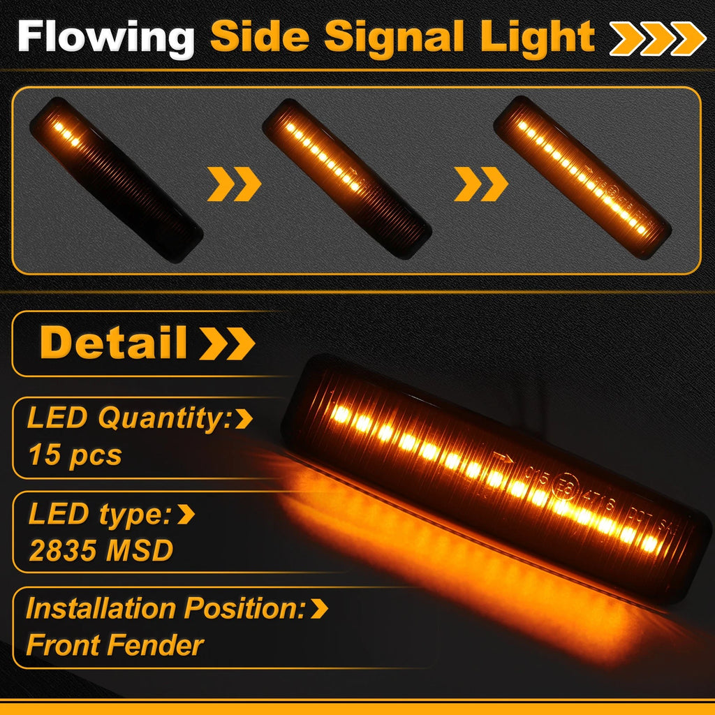 Side Marker Fender Light Smoke Lens for BMW 5 Series E39 (1995–2003) Pair