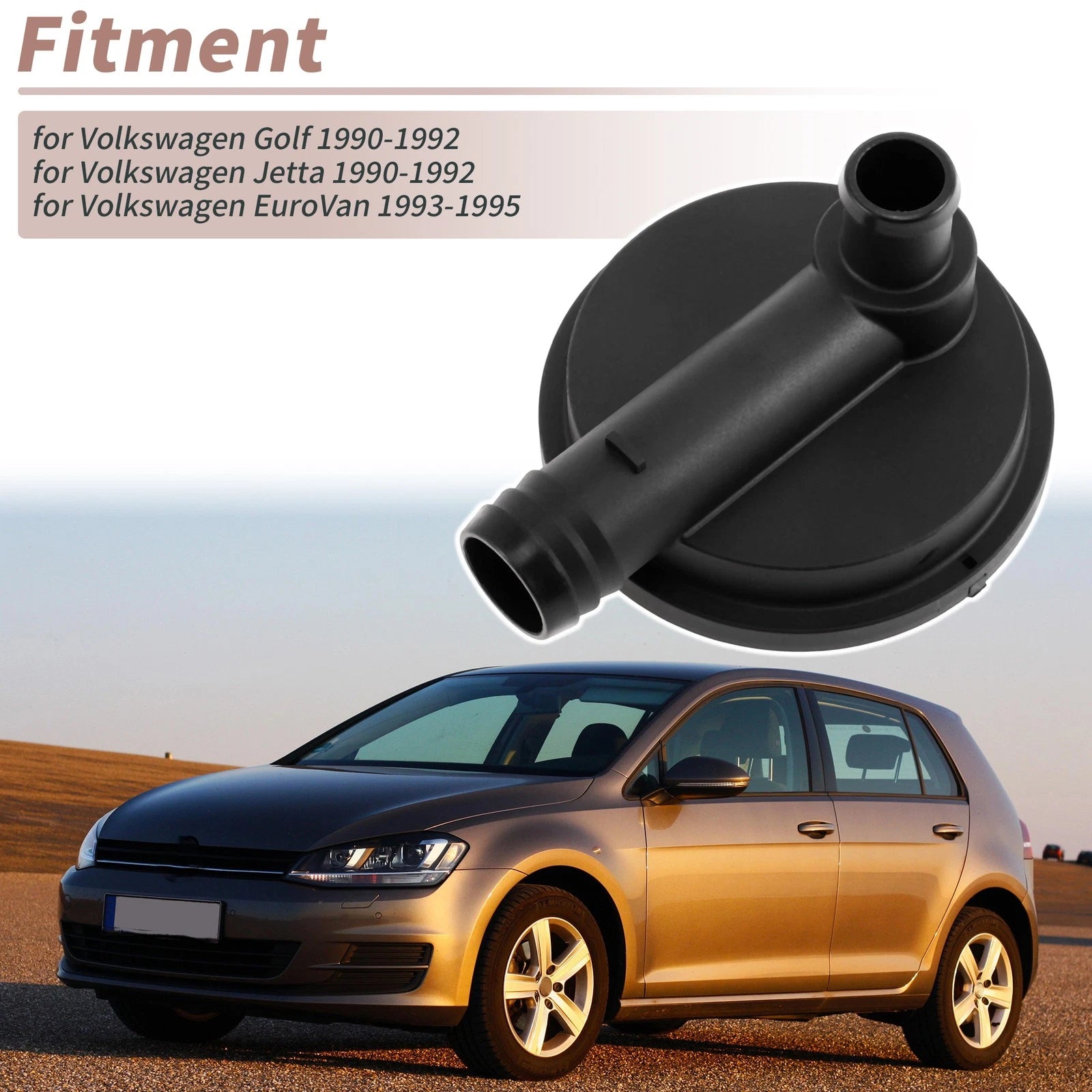 PCV Valve Replacement for Volkswagen Golf (1990–1992) Plastic Black 1pc