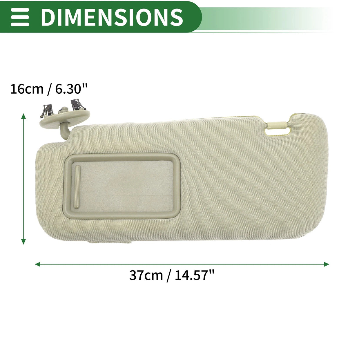 Left Sun Visor for Toyota Corolla (2009–2013) with Mirror No. 74320-12L50