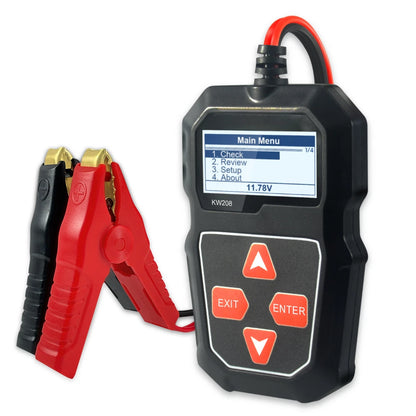 KW208 Battery Tester for 12V Vehicles (Battery Health, CCA, Cranking)