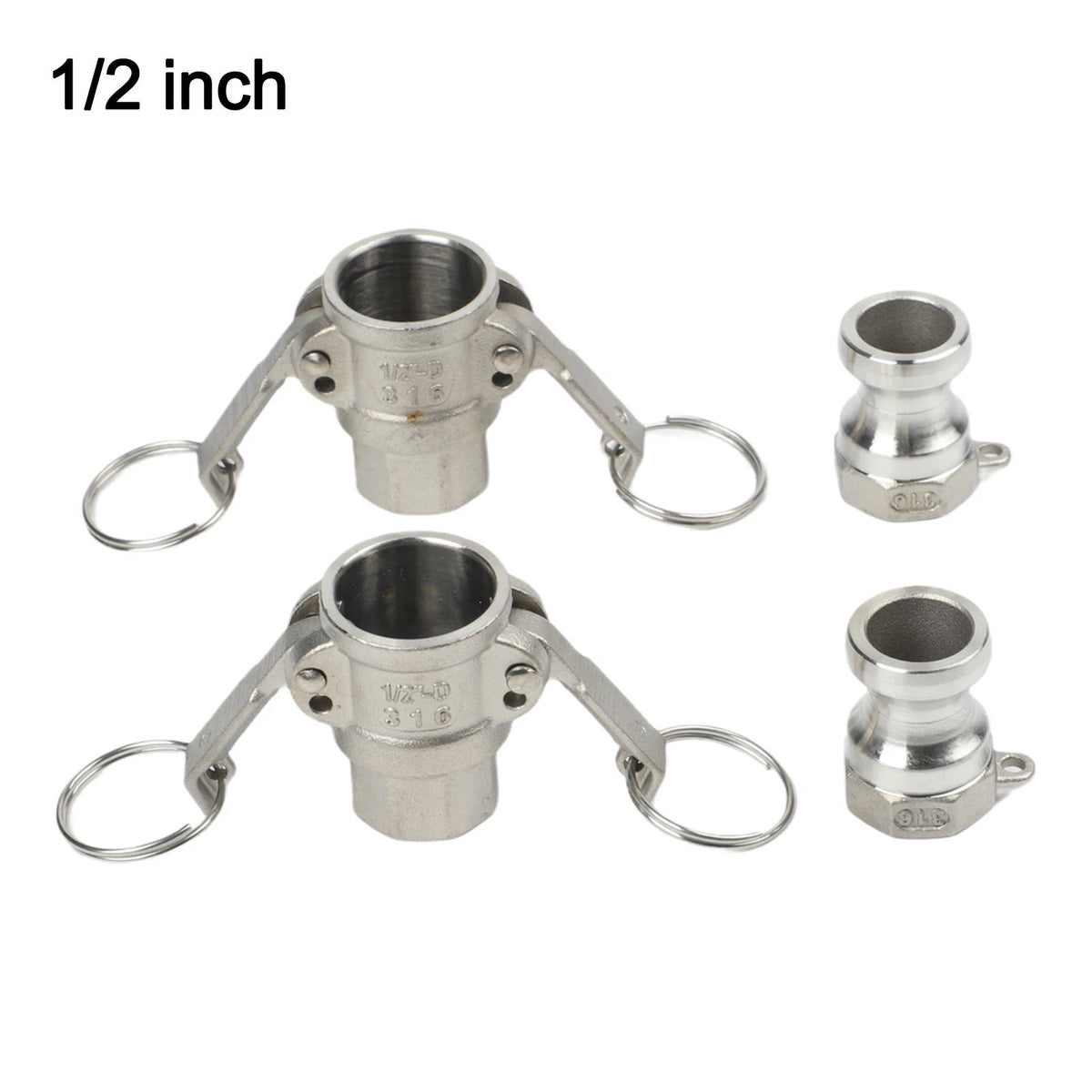 2X Aluminum Cam and Groove Hose Fittings for NPT Threads