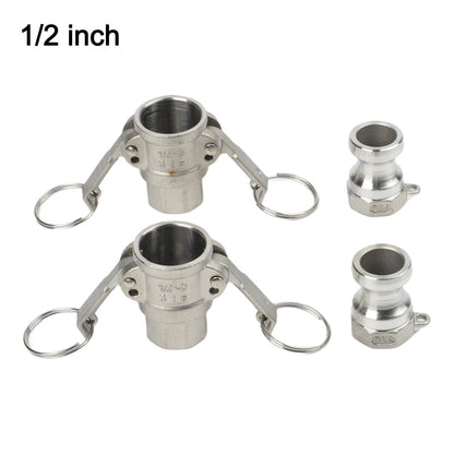 2X Aluminum Cam and Groove Hose Fittings for NPT Threads