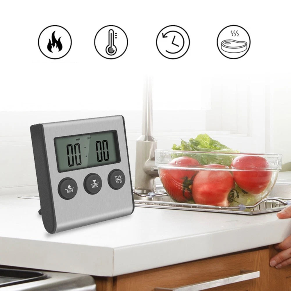 Digital Food Thermometer with Countdown Timer for Precision Monitoring