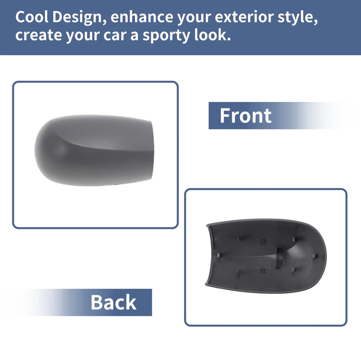 Right Driver Side Mirror Cover Cap for Fiat Punto (1999–2010) Gray