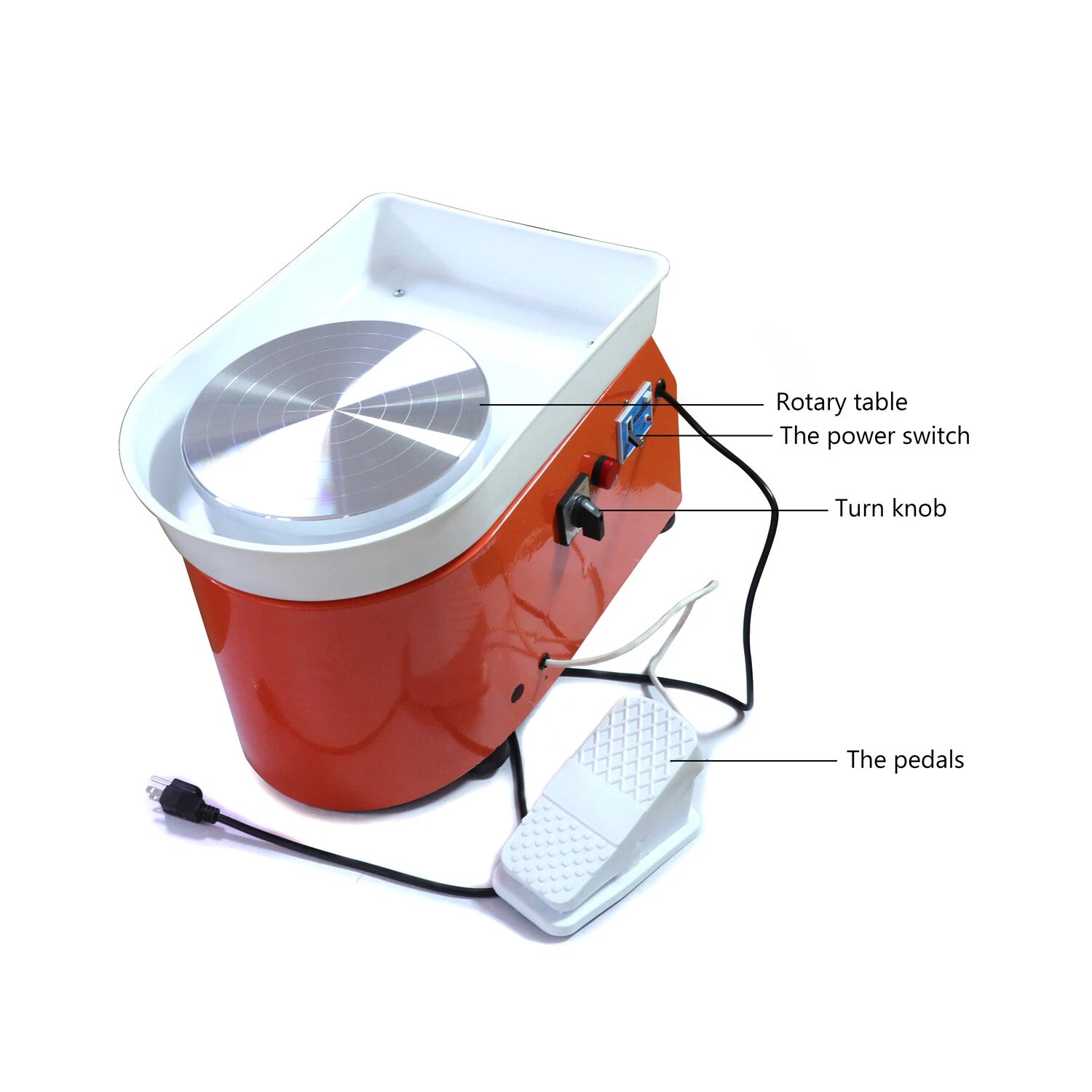 Pottery Wheel Table Top Forming Machine with Removable Foot Pedal