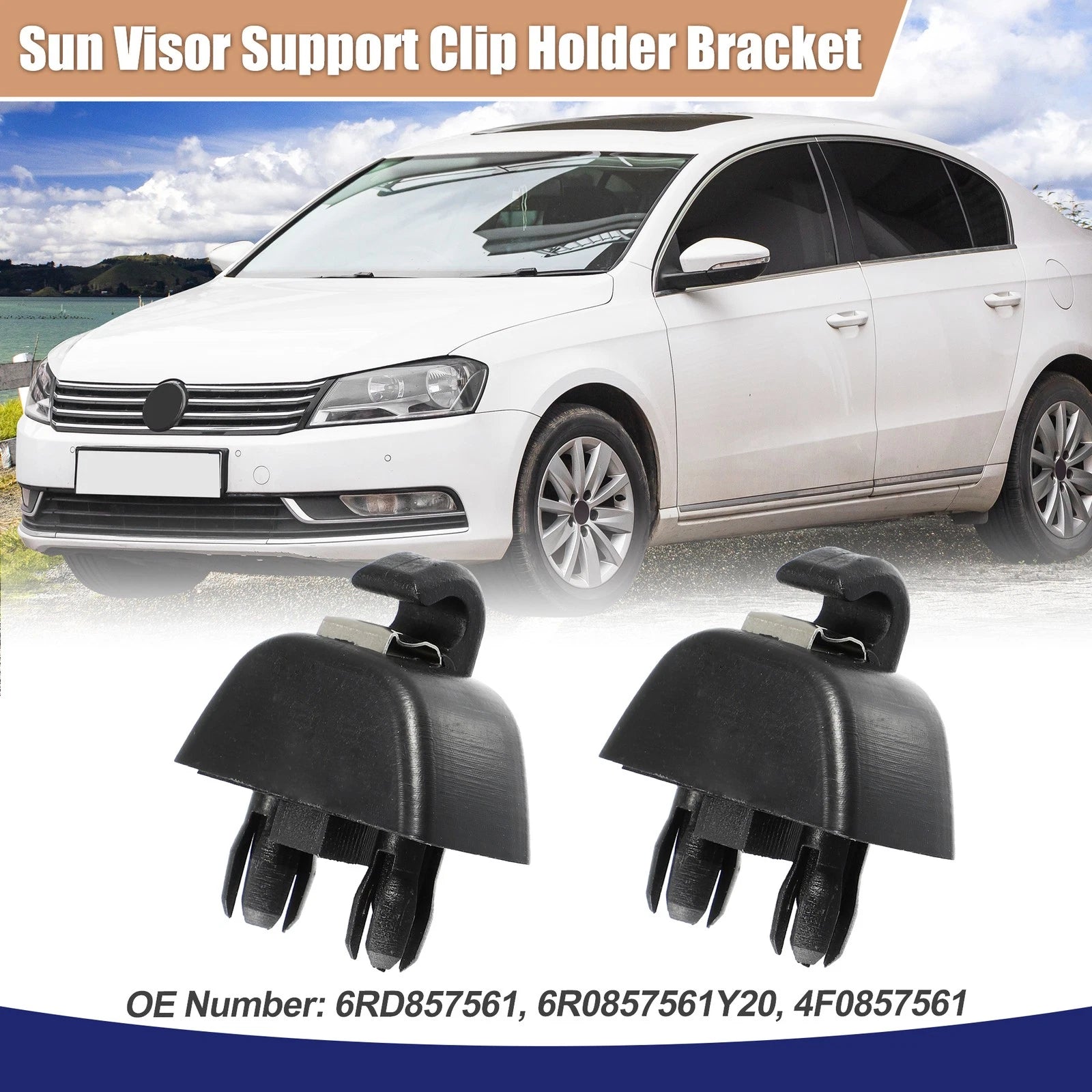 Sun Visor Support Clip Retainer Set for Volkswagen Passat (2012–2015)