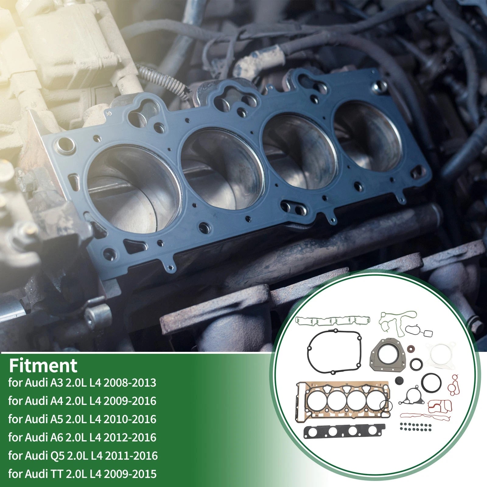 Engine Cylinder Head Gasket for Audi A3 2.0L L4 (2008–2013) Set