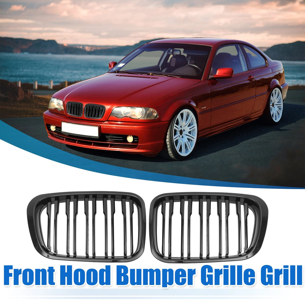 Front Hood Bumper Grille Pair Replacement for BMW 3 Series E46 (1999–2006)