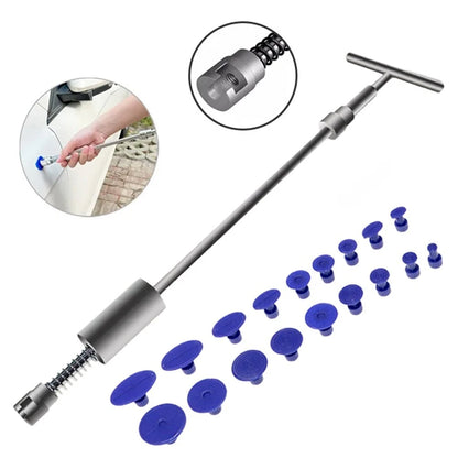 T-Bar Slide Hammer Dent Puller Kit with 18 Blue Glue Pull Tabs for Cars