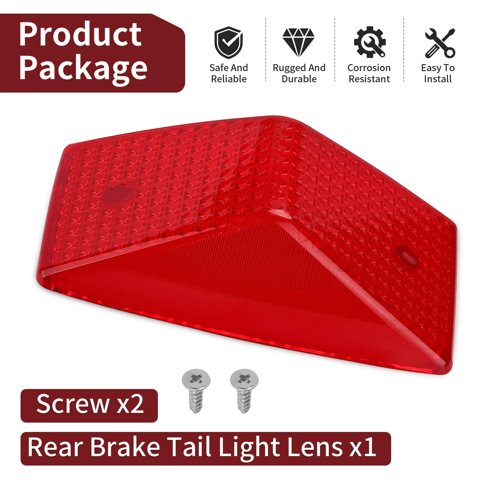 Rear Brake Tail Light Lens with Screw for Honda XR250R XR600R (1986–2000)