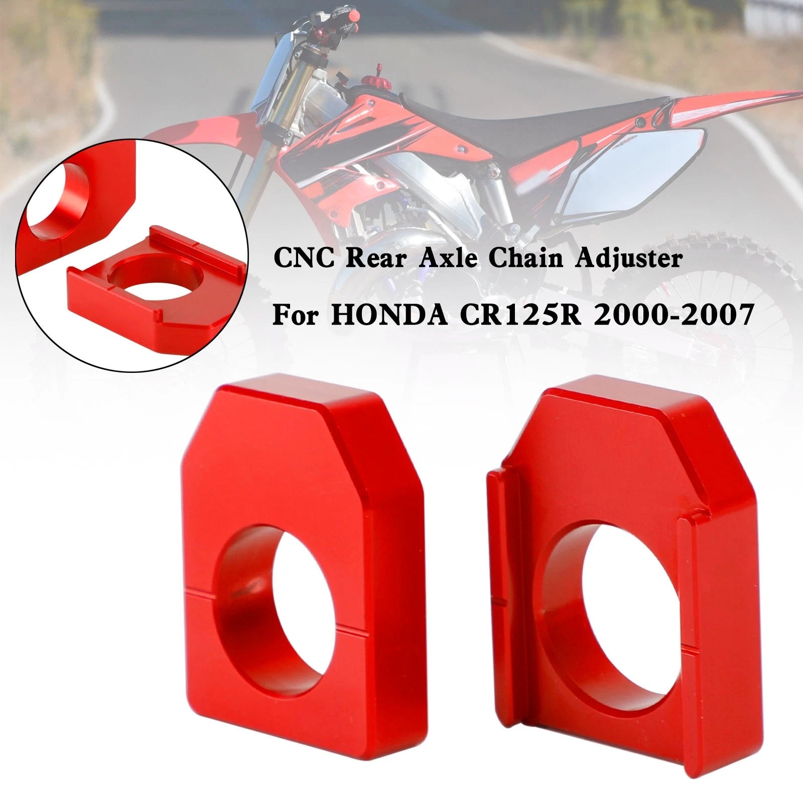 CNC Rear Axle Block Chain Adjuster for Honda CRF450R/X CR125R/250R CRF250R/X (2002–2023)