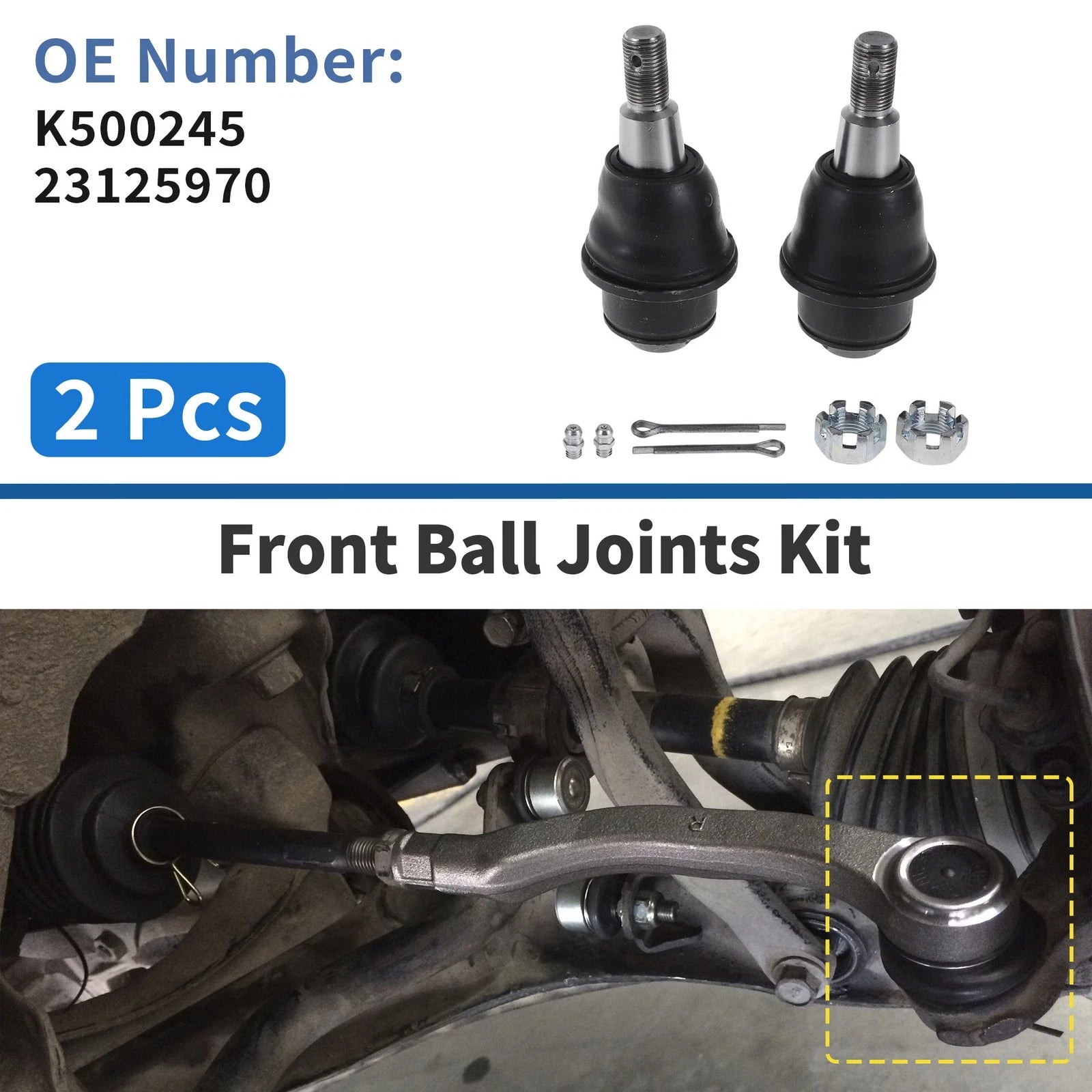 2 Pcs Front Lower Ball Joints Replacement for Chevrolet Silverado 1500 (2013–2020)