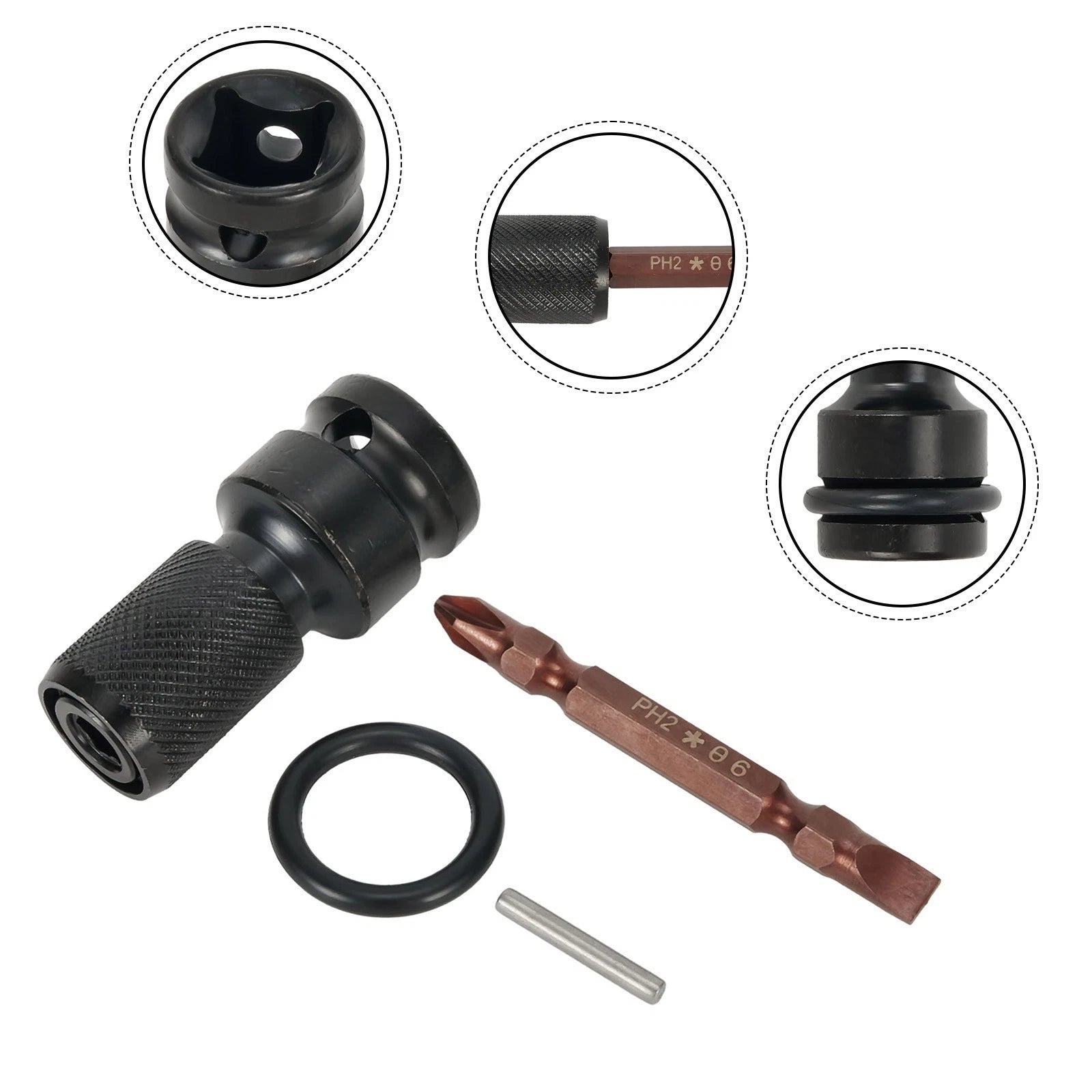 Socket Adapter for Screwdriver (65mm, PH2)
